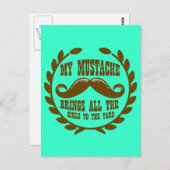 私の口ひげは、すべての女の子を庭に連れて行く ポストカード (正面/裏面)