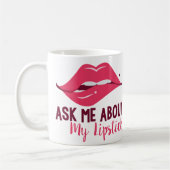 私の口紅のマグについて尋ねて下さい コーヒーマグカップ (左)