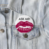 私の口紅ボタンについて私に尋ねて下さい 缶バッジ (インサイチュ)