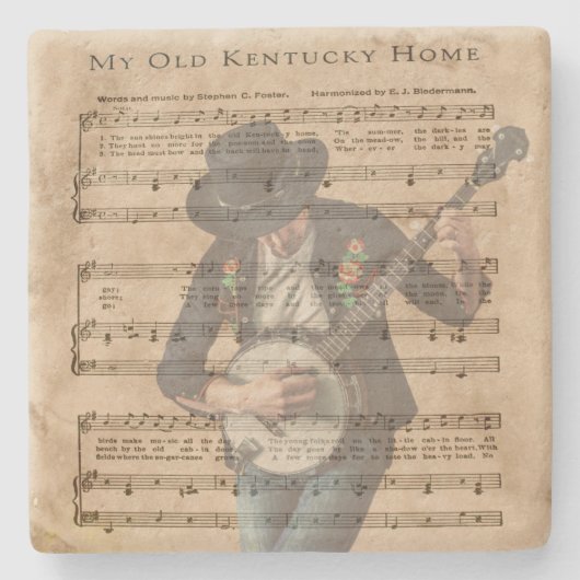 私の古いケンタッキーの家 ストーンコースター (正面)