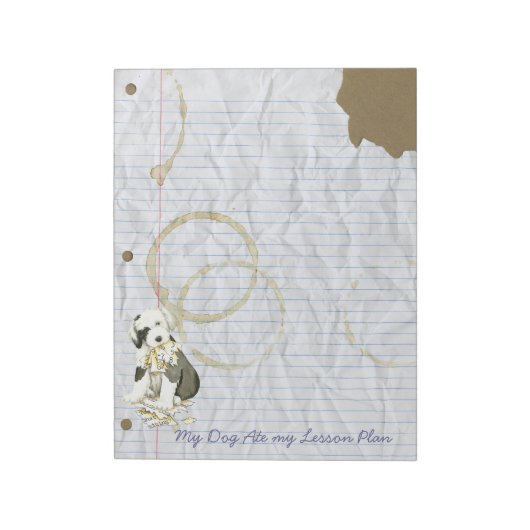 私の古い英語の食べレッスンプラン ノートパッド (回転)