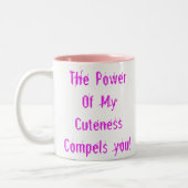 私の可愛さのパワー・ピンク ツートーンマグカップ (左)