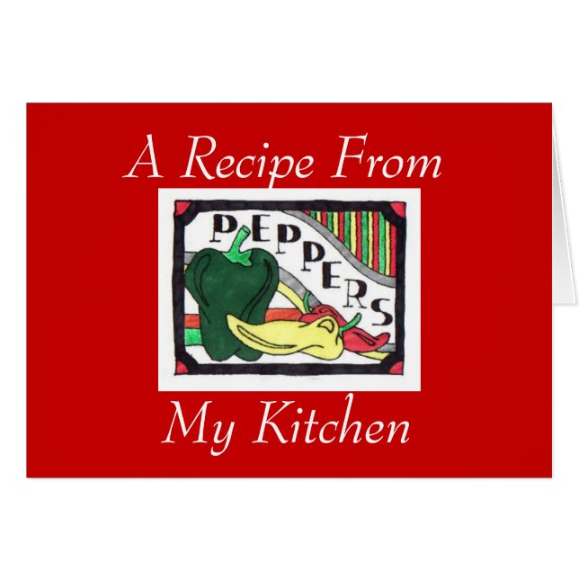 私の台所からのレシピ。Notecard (正面横)