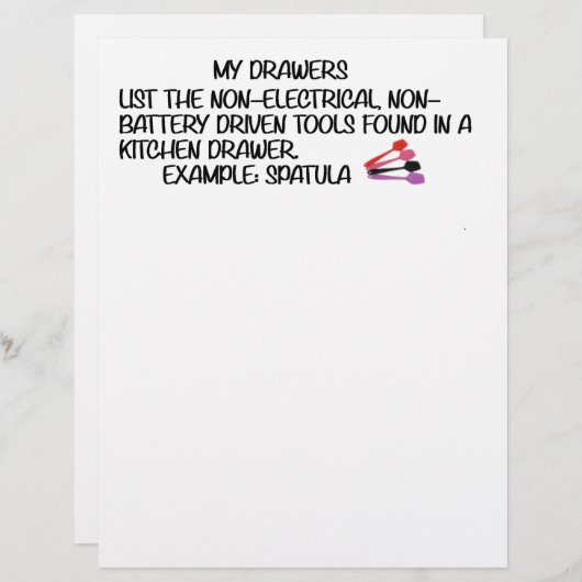 私の台所用引き出しゲーム レターヘッド (正面/裏面)