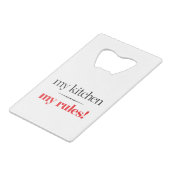 私の台所、私の規則 クレジットカード栓抜き (裏面アングル)