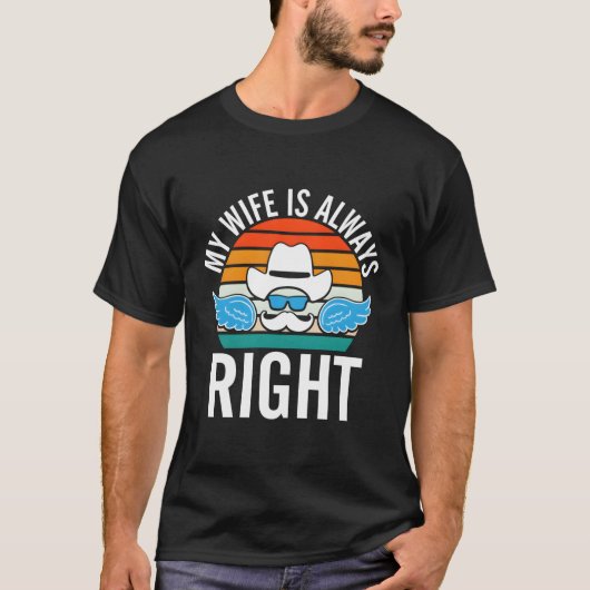私の右の夫ミスターのユーモアことわざミーム Tシャツ (正面)