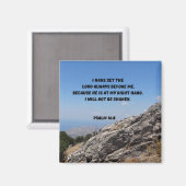 私の右の神詩篇16:8聖書の聖句 マグネット (正面/裏面)