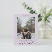 私の司会の紫の写真にモダンなる ポストカード (スタンド正面)