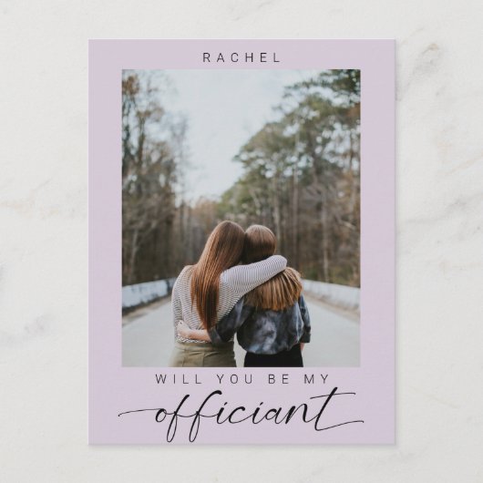 私の司会の紫の写真にモダンなる ポストカード (正面)