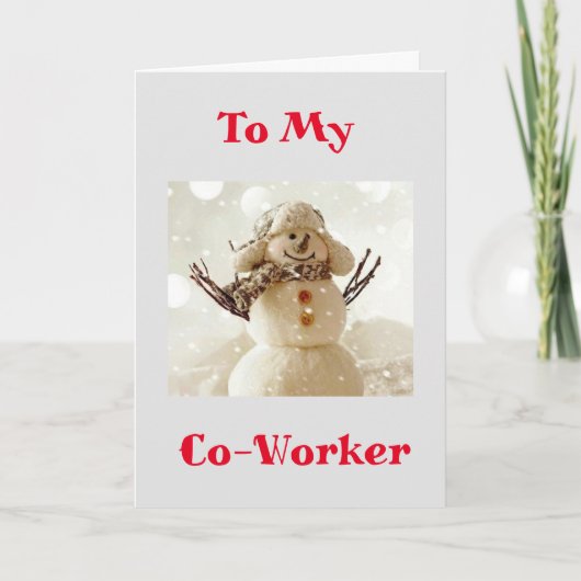 私の同僚に**幸せな休日**ホリデーカード シーズンカード (正面)