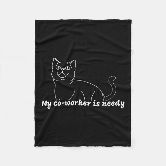 私の同僚は貧しい。おもしろい母猫の仕事 フリースブランケット (正面)