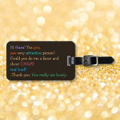 私の名おもしろい前を叫ぶユーモアカスタム旅行荷物 ラゲッジタグ