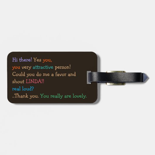 私の名おもしろい前を叫ぶユーモアカスタム旅行荷物 ラゲッジタグ (裏面横)