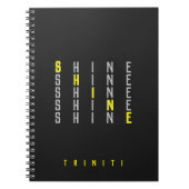 私の名カスタム前シャインリピートパターンブライトイエロー ノートブック (正面)