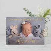 私の名付け親になってくれますか クラシックな写真付きオーダーメイドカード 箔シーズンカード (立ち正面)