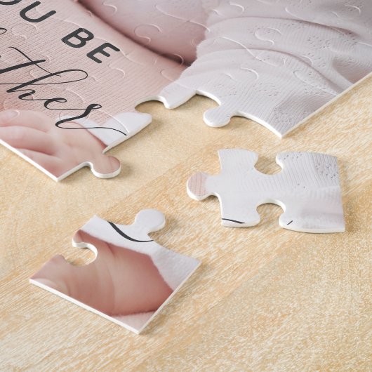 私の名付け親になってくれますか クラシックな写真付きギフト ジグソーパズル (側面)