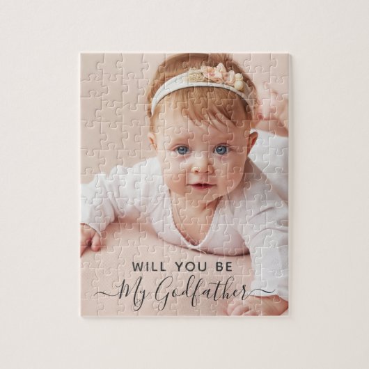 私の名付け親になってくれますか クラシックな写真付きギフト ジグソーパズル (縦)