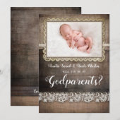 私の名付け親になってくれますか プロポーズ フォトカード 招待状 (正面/裏面)