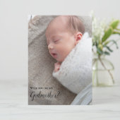 私の名付け親になってくれますか？写真付きフル招待状 招待状 (スタンド正面)