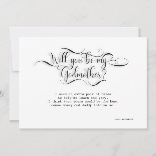 私の名付け親になってくれますか - 提案カード 招待状 (正面)