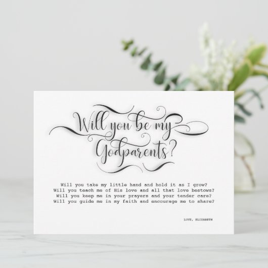 私の名付け親になってくれますか？ 提案カード 招待状 (スタンド正面)