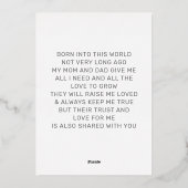 私の名付け親になってくれますか? Lovely カスタマイズ写真 箔シーズンカード (裏面)