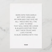 私の名付け親になってくれませんか? Lovely カスタマイズ フォト 箔シーズンカード (裏面)