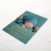 私の名付け親になってくれませんか? Lovely カスタマイズ フォト 箔シーズンカード (回転した状態)