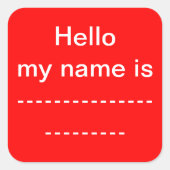 私の名前はステッカー スクエアシール (正面)