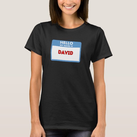 私の名前はダビデ ネームタグテーマ Tシャツ (正面)