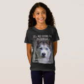 私の名前はハイパストップー・シベリおもしろいアン・ハスキーです Tシャツ (正面フル)