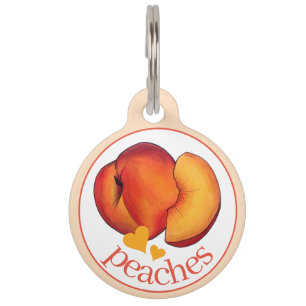 私の名前はピーチグルジアピーチフルーツハート ペット ネームタグ