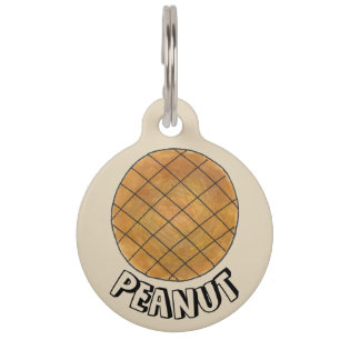 私の名前はピーナッツバタークッキー焼いたグッズ食品 ペット ネームタグ