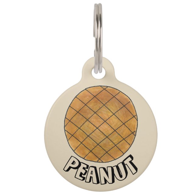 私の名前はピーナッツバタークッキー焼いたグッズ食品 ペット　ネームタグ (正面)