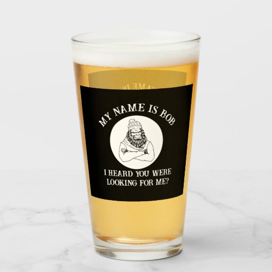 私の名前はボブ・ビッグフットがあなたにビールを見つけた タンブラーグラス (ドリンク裏面)