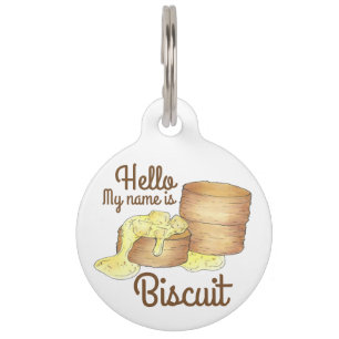 私の名前はBISCUIT Southern BiscuitsとGravy ペット ネームタグ