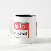 私の名前はGrammieです ツートーンマグカップ (正面左)