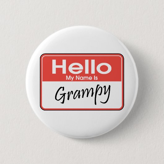 私の名前はGrampyです 缶バッジ (正面)