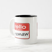 私の名前はMeemawです ツートーンマグカップ (正面左)