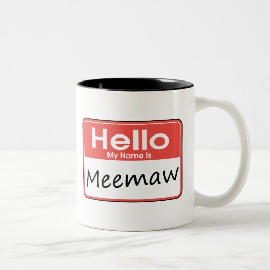 私の名前はMeemawです ツートーンマグカップ (右)