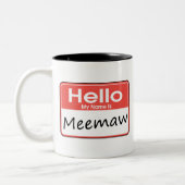 私の名前はMeemawです ツートーンマグカップ (左)