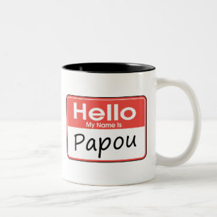 私の名前はPapouです ツートーンマグカップ