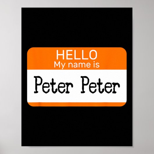「私の名前はPeterです」ステッカー シャツに名札 ポスター (正面)