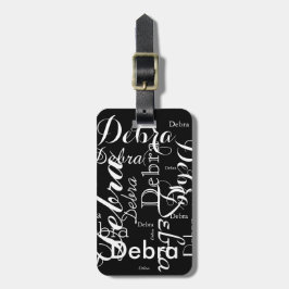 私の名前black & whiteタイポグラフィ ラゲッジタグ