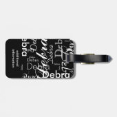 私の名前black & whiteタイポグラフィ ラゲッジタグ (裏面横)