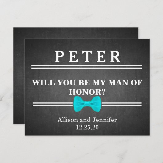 私の名誉ある男になってくれるか？カスタマイズ 招待状 (正面/裏面)