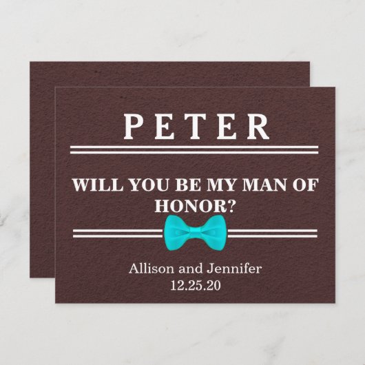 私の名誉ある男になってくれるか？カスタマイズ 招待状 (正面/裏面)