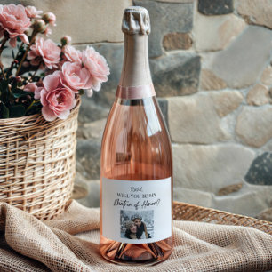 私の名誉に関する提案のマトロンになるのカスタムか スパークリングワインラベル