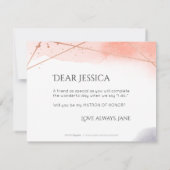 私の名誉のマトロンバラ金ゴールド幾何学的 招待状 (裏面)