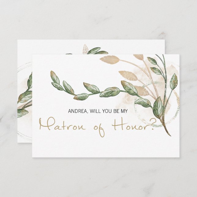 私の名誉のマトロン金ゴールドセージ緑 (正面/裏面)